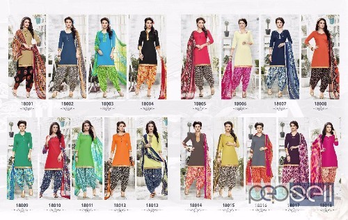 cotton patiala salwar suits from sunday patiala vol18 at wholesale. moq- 18pcs. no singles 0 