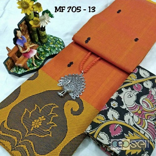 MF705 chettinad cotton sarees with kalamkari blouse non catalog price- rs750 each moq- 15pcs no singles 2 