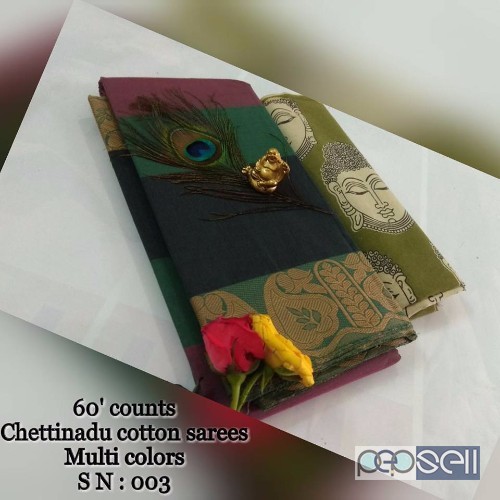 cotton chettinad sarees at wholesale moq- 10pcs no singles price- rs750 each 1 