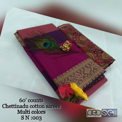 cotton chettinad sarees at wholesale moq- 10pcs no singles price- rs750 each 2 