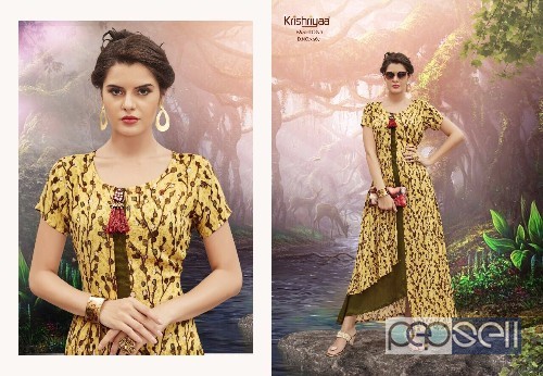 rayon a line printed long kurtis from krishriyaa aura vol4 at wholesale moq- 8pcs no singles size- m to 3xl 2 