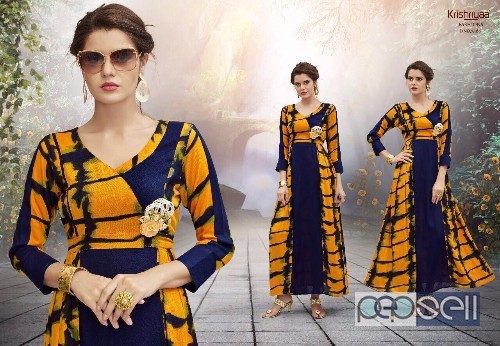 rayon a line printed long kurtis from krishriyaa aura vol4 at wholesale moq- 8pcs no singles size- m to 3xl 3 