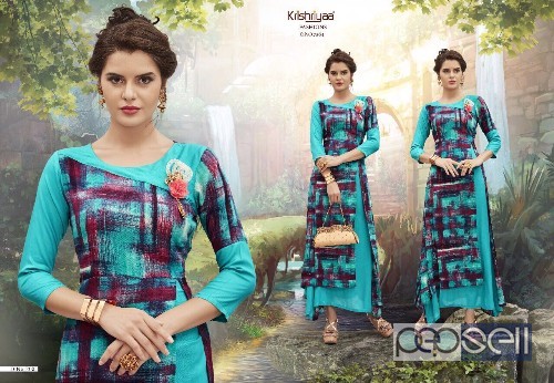 rayon a line printed long kurtis from krishriyaa aura vol4 at wholesale moq- 8pcs no singles size- m to 3xl 4 