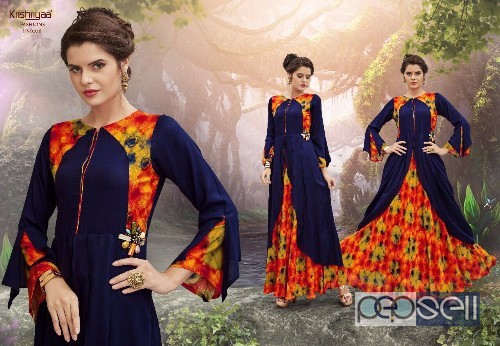 rayon a line printed long kurtis from krishriyaa aura vol4 at wholesale moq- 8pcs no singles size- m to 3xl 5 