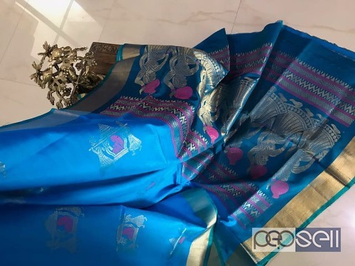 elegant pure handloom gadwal soft silk sarees with weaving zari pallu and blouse available 0 