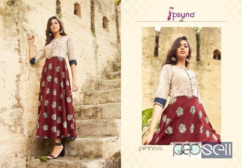  psyna vol3 cambric printed long kurtis catalog at wholesale SIZE	M,L,XL,XXL,3XL price- rs870 each moq- 10pcs no singles 5 