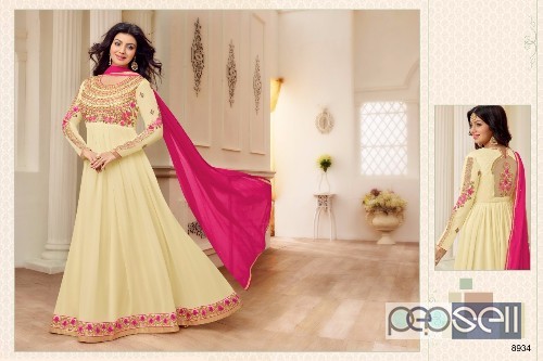 ravishing georgette designer anarkali suits from meera zisa gulmohar collection available 3 