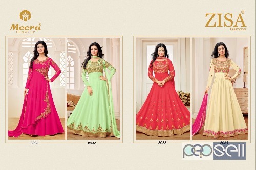 ravishing georgette designer anarkali suits from meera zisa gulmohar collection available 4 