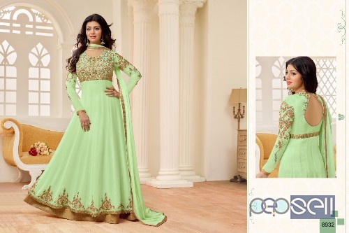 ravishing georgette designer anarkali suits from meera zisa gulmohar collection available 5 