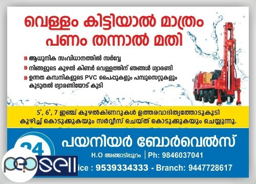 Pioneer-Best Mini Borewell Drilling Contractors in Malappuram Palakkad Tirur Manjeri Angadippuram Kuttippuram Edappal 0 