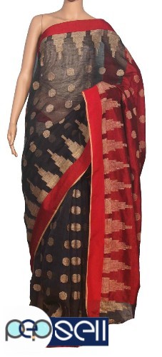 Exclusive Handwoven Saree - pure linen with buti design - Kerala Kochi Ernakulam 3 