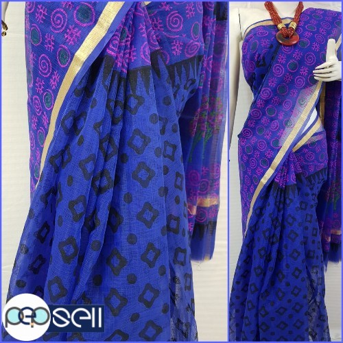 Kota Cotton sarees in fine quality of Hand Block Printing with blouse - Kerala Kochi Ernakulam 0 