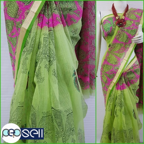 Kota Cotton sarees in fine quality of Hand Block Printing with blouse - Kerala Kochi Ernakulam 2 