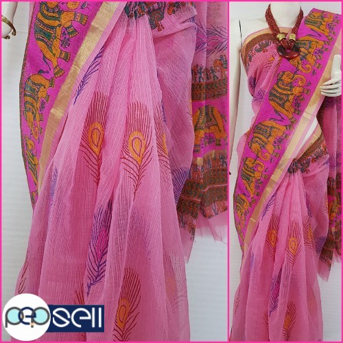 Kota Cotton sarees in fine quality of Hand Block Printing with blouse - Kerala Kochi Ernakulam 3 