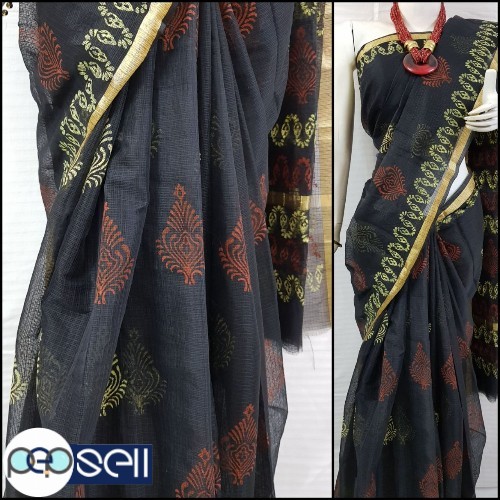 Kota Cotton sarees in fine quality of Hand Block Printing with blouse - Kerala Kochi Ernakulam 4 