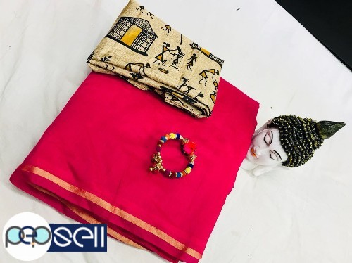 kalamkari blouse with cotton saree | Fashionworldhub