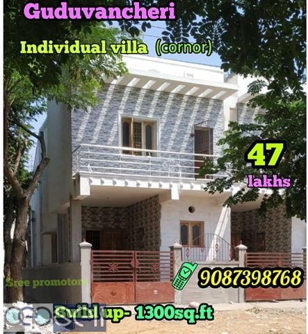 3bhk individual villa (cornor) just 100 meters from Velammal cbse school. 0 