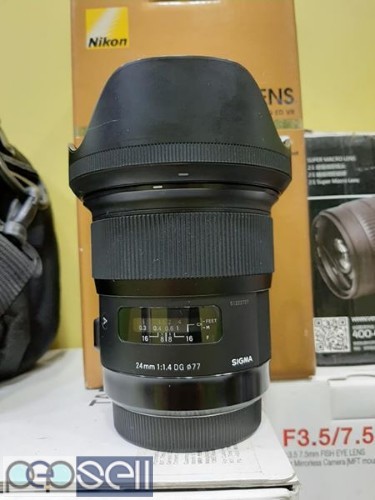 Sigma 24mm f/1.4 art for Canon 2 yrs old for sale 0 