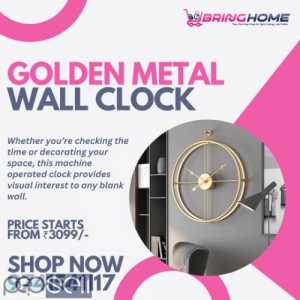 GOLDEN METAL WALL CLOCK